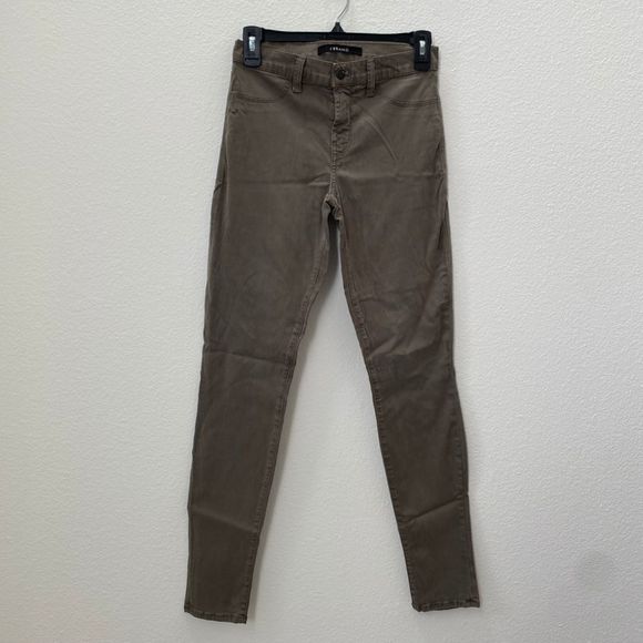 J Brand Denim - J BRAND Super Skinny 485 Cypress Pants 27 Drab Olive Green Stretch